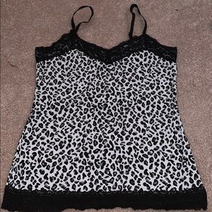 Cream and black leopard camisole